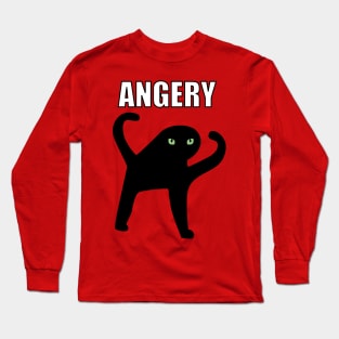 Angery as Heck Cat Meme Long Sleeve T-Shirt